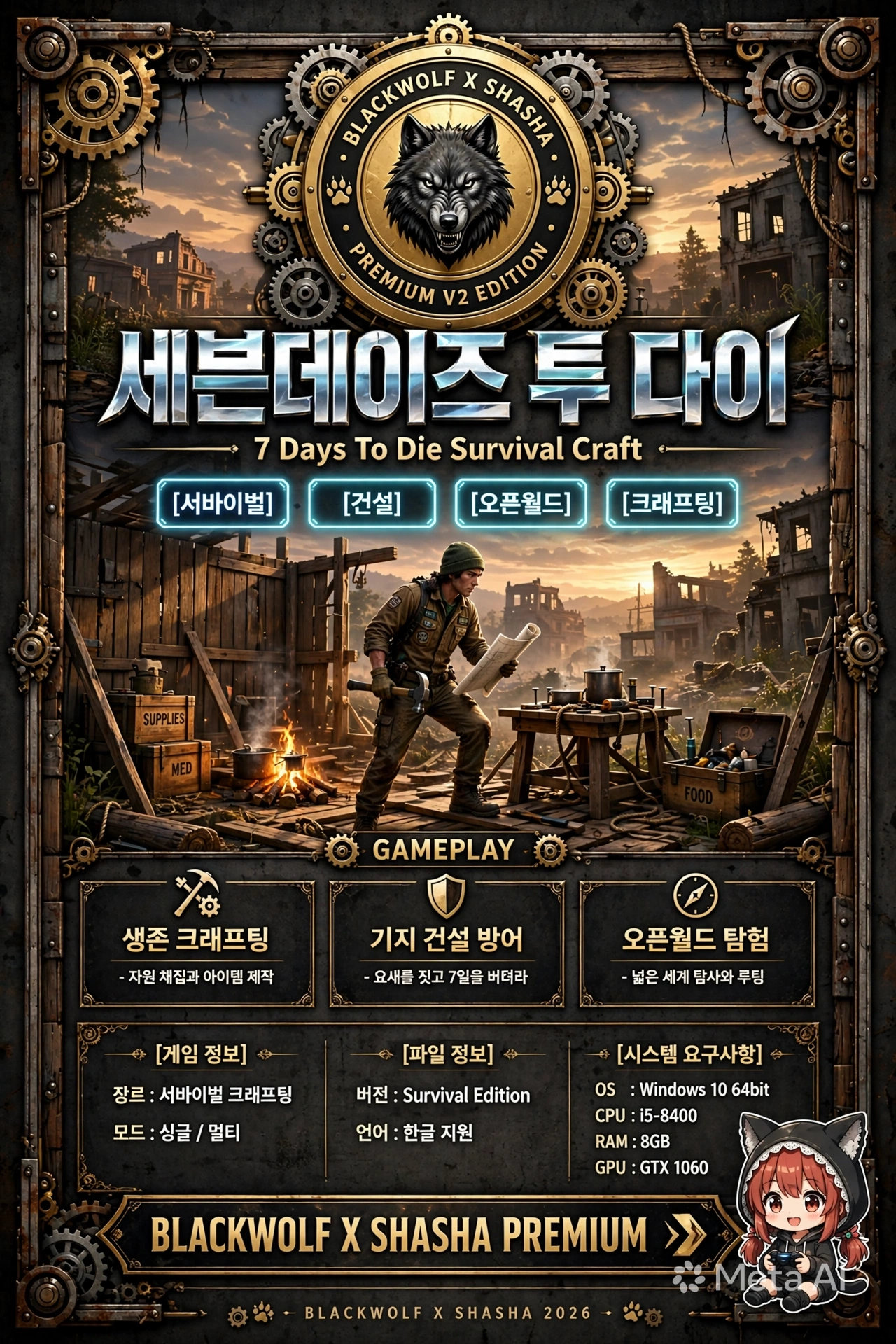 [한글] 7 데이즈 투 다이 v3.0 X 트레이너 생존.건설.오픈월드.좀비.RPG.
